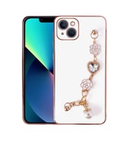 iPhone 14 Kılıf El Tutamaçlı Kamera Korumalı Taka Silikon Kılıf (Beyaz)