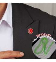 Gümüş 925 Ayar Ay Yıldız Türk Bayrağı Yaka Rozeti