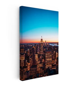 Kanvas Tablo New York Empire State Gece Manzarası Şehir Mimari Tablo Ev Ofis Duvar Dekoru