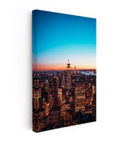 Kanvas Tablo New York Empire State Gece Manzarası Şehir Mimari Tablo Ev Ofis Duvar Dekoru