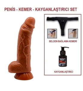 LilituShop Yeni Nesil Çift Katmanlı Belden Bağlamalı 18 cm Realistik Dildo Penis