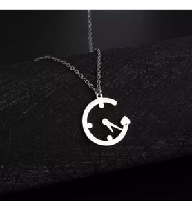 925 Ayar Gümüş Saat Tasarım Kolye