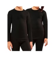 Kız/Erkek Çocuk Termal İçlik Atlet Unisex Fanila Sıcak Esnek (Siyah)