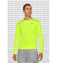 Nike Men's Long Sleeve Dry Miler Running Shirt Uzun Kollu Erkek Koşu Üstü Tişörtü Sarı
