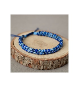 Lapis Lazuli 3-4mm Çift Sıra Doğal Taş Bileklik