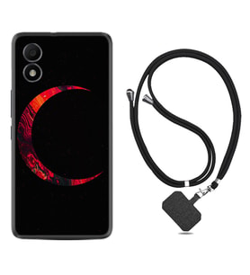 TCL 303 Kılıf Silikon Boyun Askılı İpli Desenli Silikon Red Moons 1747