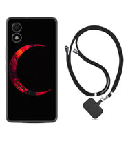 TCL 303 Kılıf Silikon Boyun Askılı İpli Desenli Silikon Red Moons 1747
