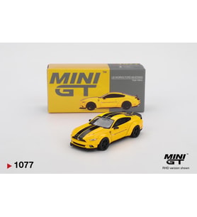 Mini GT 1077 LB-WORKS FORD MUSTANG Triple Sarı 1/64 Model Araba