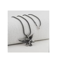 Kartal Tasarımlı Kalın Zincirli 925 Ayar Gümüş Kolye 60cm
