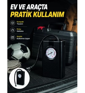 Northcity Taşınabilir Hava Pompası - Analog Manometreli Lastik Şişirme Pompası