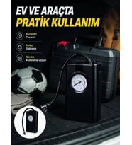 Northcity Taşınabilir Hava Pompası - Analog Manometreli Lastik Şişirme Pompası