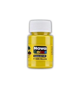 Kumaş boyası, canlı renkler, solmaz, tişört, çanta, tekstil boyası-Sarı Renk 30ml-1 Adet