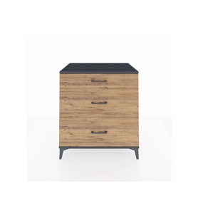 Kronos Şifonyer 3 Çekmeceli 88x59x96 Antrasit-Çam