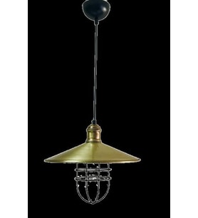 Retro Metal Sarkıt Avize Rustik Tekli Sarkıt Eskitme Kafesli Cafe Mutfak Aydınlatma 40 cm (Burnt Olive)