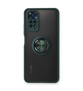 Xiaomi Redmi Note 11 Kılıf Montreal Yüzüklü Silikon Kapak - Yeşil