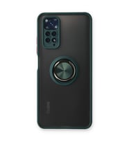 Xiaomi Redmi Note 11 Kılıf Montreal Yüzüklü Silikon Kapak - Yeşil
