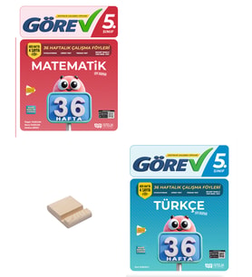 Nitelik 5. Sınıf Matematik ve Türkçe 36 Haftalık Görev Föyleri + Telefon Standı
