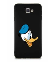 Samsung Galaxy J7 Prime Soft Premier Kapak Donald Duck-F Tasarımlı Silikon Kılıf - Siyah (Şeffaf)