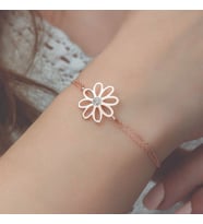 ÇİÇEK ROSE 925 AYAR GÜMÜŞ BİLEKLİK (Karışık)