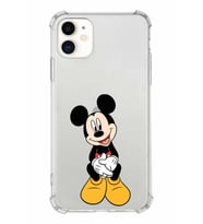 Apple iPhone 11 Uyumlu Köşe Korumalı Antişok  Kapak Mickey Mouse Tasarımlı Şeffaf  Kılıf