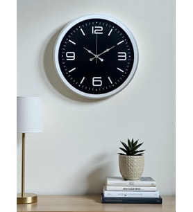 River World Duvar Saati 40 cm  Modern White Prime Metal