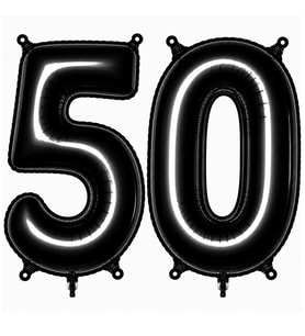 50 Rakam Folyo Balon Siyah Rengi (76 cm)