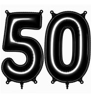 50 Rakam Folyo Balon Siyah Rengi (76 cm)