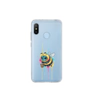 Xiaomi Mi A2 Lite ile uyumlu Splash arı tasarımlı şeffaf silikon kılıf