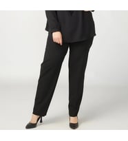 Büyük Beden Beli Lastikli Klasik Kumaş Pantolon (Siyah)
