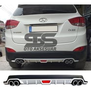 Hyundai ix35 Difüzör Arka Tampon Eki 4 Egzoz Çıkışlı Gri Tip