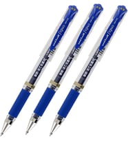 Signo UM-153 Jel Mürekkep Roller Kalem, 1,0 mm, Geniş Noktalı, Mavi Mürekkep, 3'lü Paket