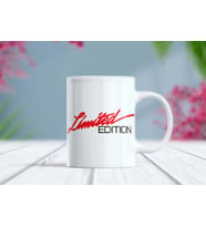 Limited Edition Kırmızı Yazılı Özel Tasarım Kupa Bardak (Beyaz)