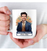 En Başarılı Erkek Öğretmenine Hediye Karikatürlü Kupa Bardak