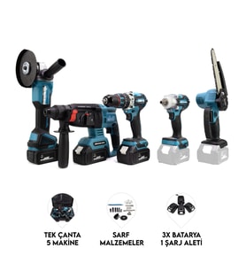 CHELİKBEİ Beşli Set MK350 (Budama Testeresi 10mm Ç.Mandren+S.Sıkma+Ş.Spral+Ş.)