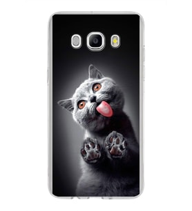 PrintiFy Samsung Galaxy J5 2016 ile Uyumlu 1mm Slim Fit Kedi 2 050c Baskılı Şeffaf  Kılıf