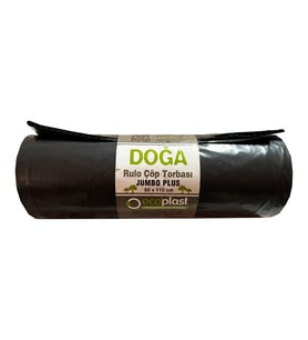 Ecoplast Jumbo Boy Siyah Çöp Torbası Poşeti - 700 Gr. - 90 Litre - 80 x 110 Cm / 10 Adetlik Rulo