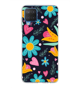 PrintiFy Samsung Galaxy M12 ile Uyumlu 1mm Slim Fit Retro Colors 1 Baskılı Şeffaf  Kılıf