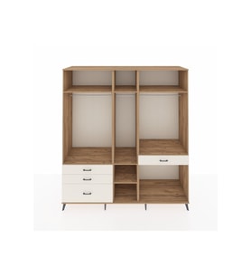 Kronos Dolap 7 Raflı 4 Çekmeceli 3 Askılı 220x59x243 Çam-Çam/Aytaşı