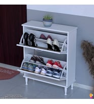 Modilayn UMAY Kapı Önü 72x90x25, 5 cm’ lik 2 Düşer Kapak 4 Göz Bölmeli Ayakkabılık
