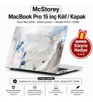 MacBook Pro 15 Mermer Desenli Kılıf A1707 A1990 Uyumlu Baskılı Sert Kılıf İnce Hafif Koruyucu Kapak R-39