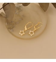 925 Ayar Gümüş Taşlı Yıldız Küpe (Gold)