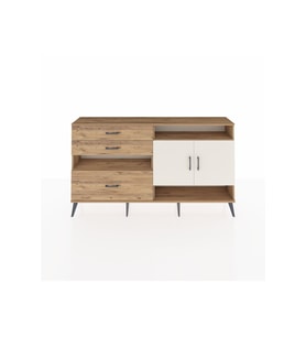 Arges Konsol 4 Raflı 3 Çekmeceli 2 Kapaklı 176x30x99 Çam-Aytaşı/Çam