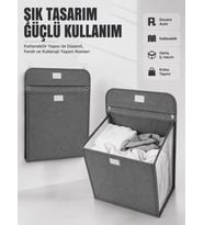 Duvara Asılabilir Katlanabilir Kirli Çamaşır Sepeti Geniş Hacimli Düzenleyici