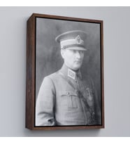 Çerçeveli Atatürk Portre Tablosu Mustafa Kemal Atatürk Dikdörtgen Dekoratif Kanvas Tablo (Altın)