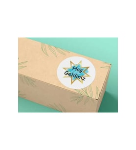 Hoş Geldiniz Etiketi Mat Yuvarlak Sticker Welcome 4 Cm (40 ADET)