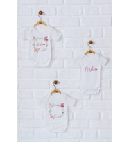 Pia Baby Premium %100 Pamuk İsme Özel Organik Baskılı Üçlü Set Çıtçıtlı Bebek Body Zıbın Modelleri 5070-18 (Ekru)