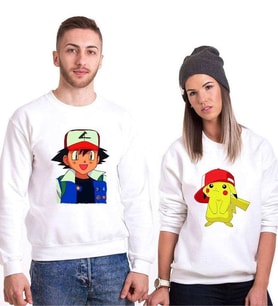Tshirthane Pokemon Pikachu Sevgili Kombinleri Sweatshirt Kombini (Tek Ürün Fiyatıdır.)