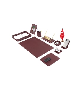Dora Sümen Takımı 12 parça Bordo Masa Bayraklı