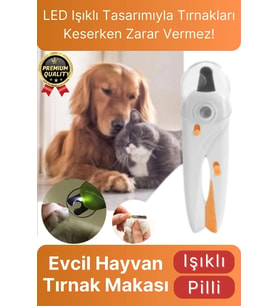 Çok Amaçlı Sıçrama Koruyucu Pilli Kedi Köpek Kuş Evcil Hayvan Ledli Işıklı Törpülü Tırnak Makası