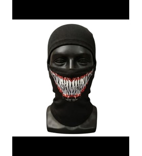 Wak Unisex Tam Yüz Balaklava Diş Desenli Kışlık Maske Nefes Alan Esnek Kask Altı Boyunluk Yumuşak Viskoz